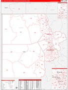 Salt Lake City Metro Area Wall Map Red Line Style